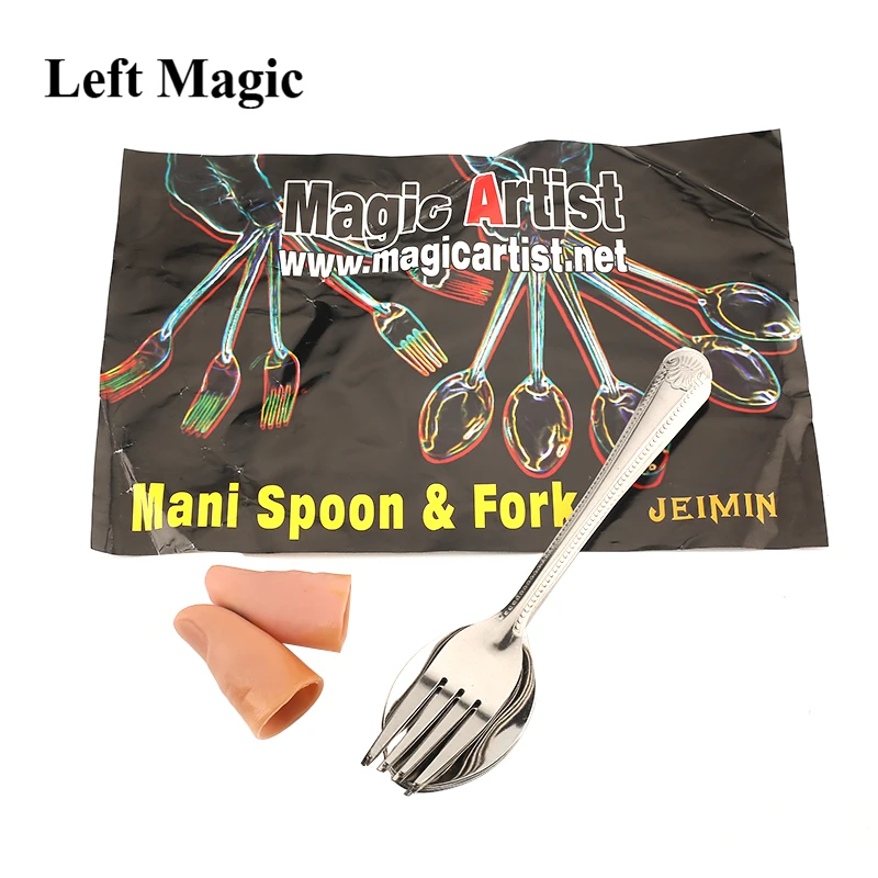 Mani Spoon and Fork (DVD+GIMMICK) Magic Tricks Appearing Magie Close Up Illusion Gimmick Props Mentalism