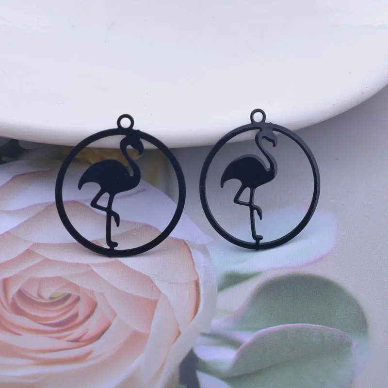 50 Stück AC12510 20*22mm Flamingo-Anhänger DIY Ohrringe Schmuckzubehör – Detail 5