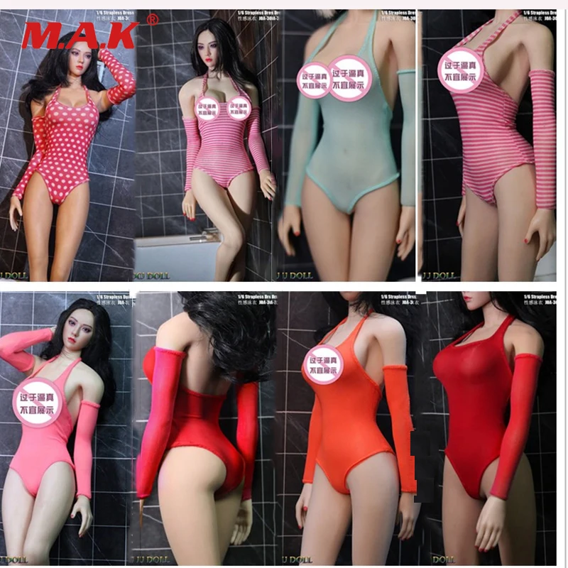 

1/6 Sexy Swimsuit Bikini Siamese Sling Spa Resort Seaside Swimsuit fit 12'' female action figure body in stock