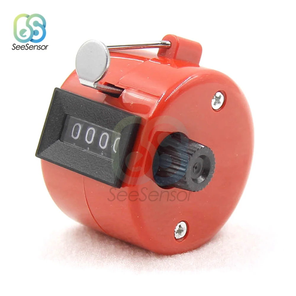 4 Digit Mechanical Counter 0000 to 9999 Number Count Manual Mechanical Clicking Hand Counter For Running Kicking Sports