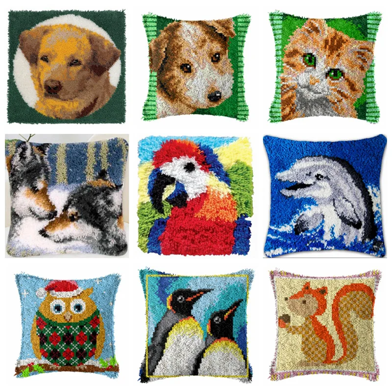 45X45CM Animal Patter Cushion Cover Hand Painted Polyester Dog/Bird Cartoon Home Decorative Fahison Throw Pillow Covers