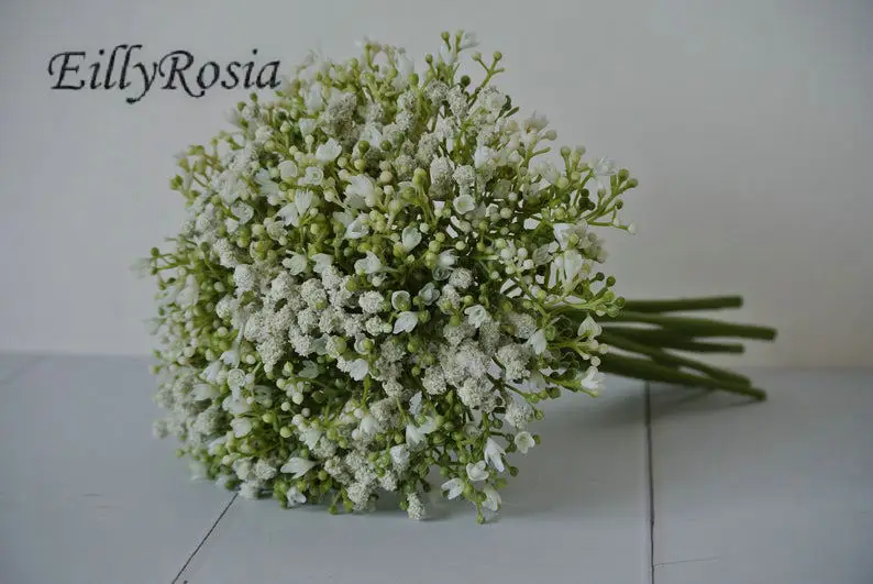 Ellyrosia bebê respiração buquê de dama de honra para dama de honra flores meninas artificial gypsophila noiva bouquet rústico casamento