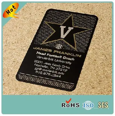 Niestandardowa wizytówka ze stali nierdzewnej z matowego czarnego metalu