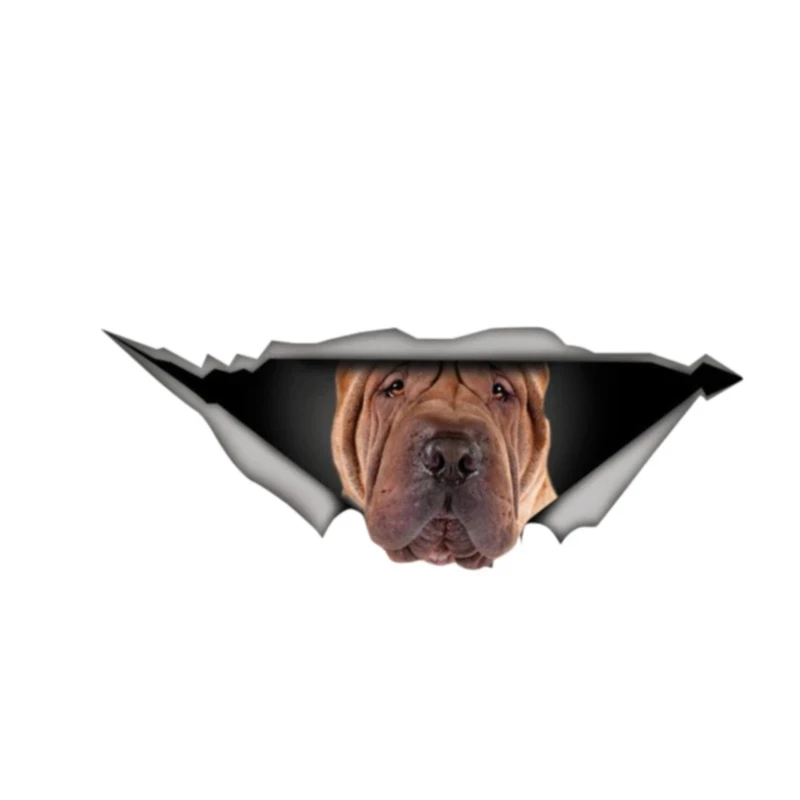 

A0555#13cm/17cm Removable Decal Sharpei Dog Pet Animal Car Sticker Waterproof Accessories on Bumper Rear Window