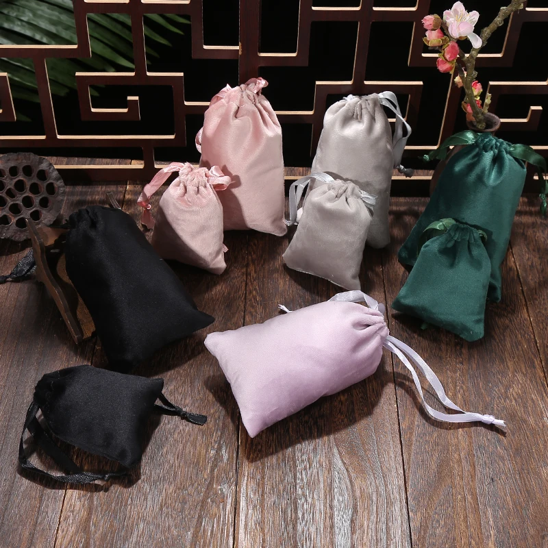 10pcs/lot Caroset Jewellry Pouch Gift flannel Bag Velvet Packing Pouch Christmas Decor Bag Can Be Customized But Price Different