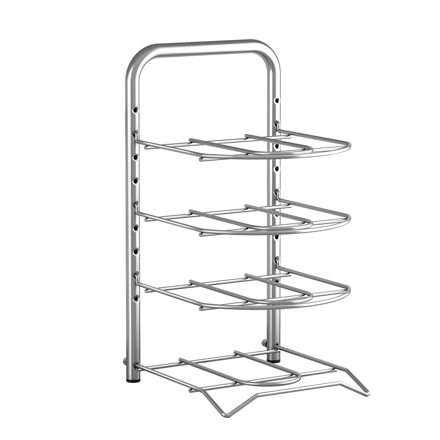 zq 304 Stainless Steel Pot Rack Pot Rack Kitchen Household Cookware Storage Rack Multi-Layer Adjustable Storage Rack