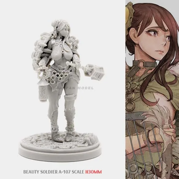 

30MM Resin Kits BEAUTY SOLDIER Goddess Series self-assembled A-107