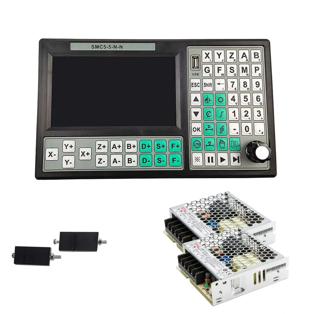 USB controller SMC5-5-N-N CNC 5-axis off-line Mach3 500KHz G-Code 7-inch large screen 75W12V DC switching power supply