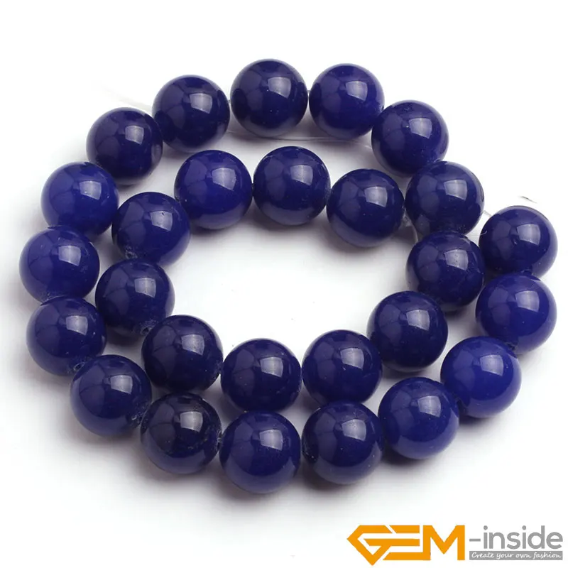 Blue Jades Round Loose Spacer Accessorries Beads For Jewelry Making Strand 15 inch DIY Jewelry Bead For Bracelet For Gift 6-12mm