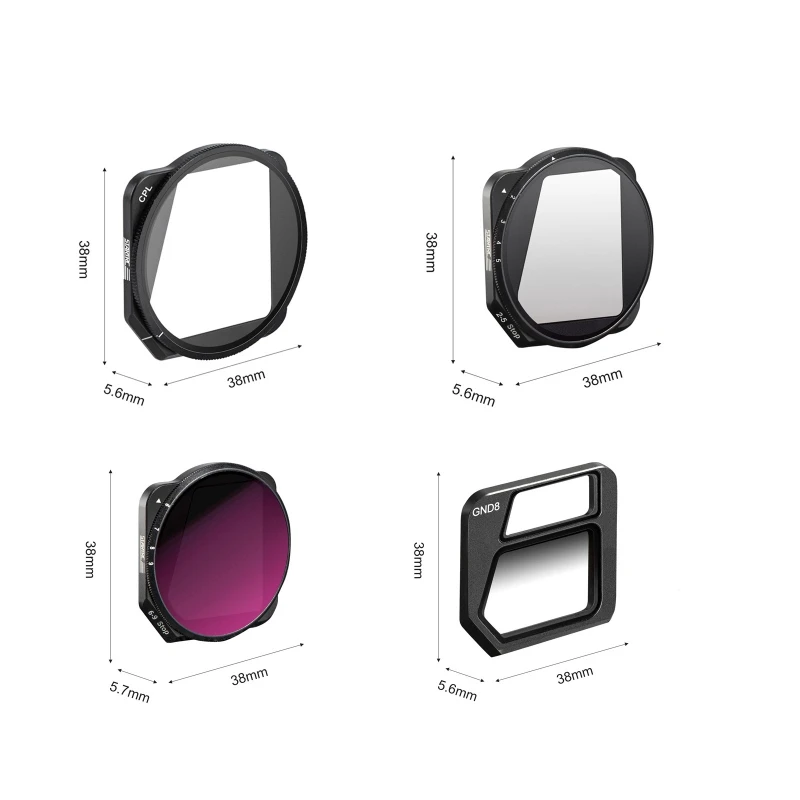 مرشح عدسة مغناطيسي CPL/GND/VND 2 إلى 5/VND 6 إلى 9 ، متغير ND 2-5 توقف ، 6-9 توقف التدرج كثافة محايدة GND8 ل DJI Mavic 3