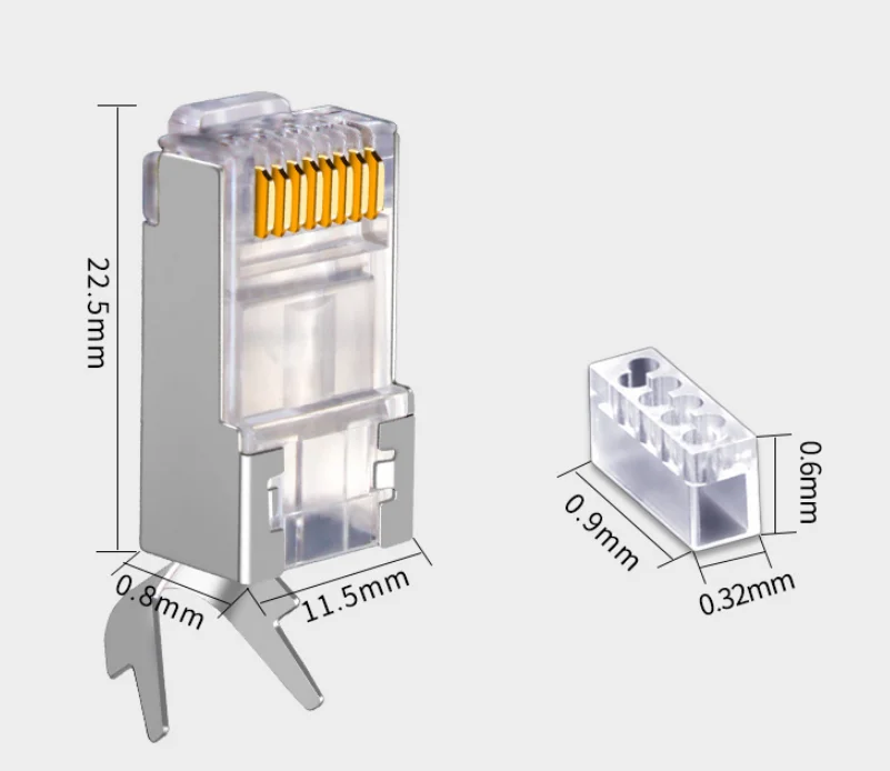 50PCS/lot Cat 7 8P8C Network RJ 45 Cable Crimp Ethernet Connector LAN 10Pcs CAT7 Metal Shielded RJ45 Connectors Modular Plug