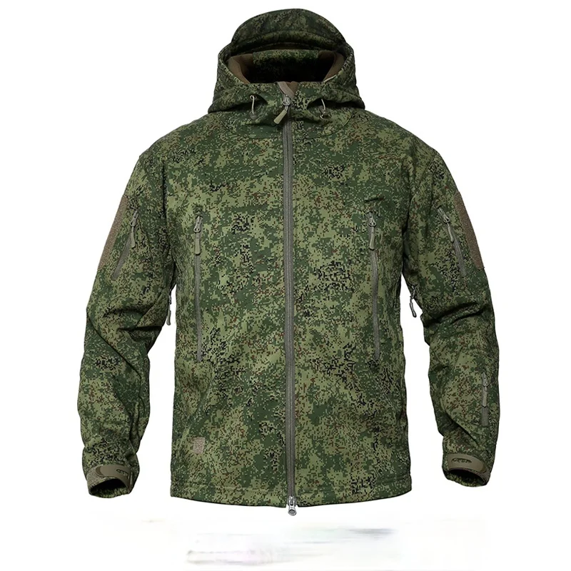 EMR Selva Digital Camuflagem Uniforme Militar, Jaqueta Militar do Exército da Rússia, Tecido velo interno, Roupas de caça impermeáveis