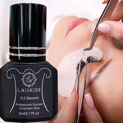 5ml Eyelash Extension Glue 0.5-1 Seconds Fast Drying Eyelashes Glue Pro Lash Glue Black Adhesive Retention Long Last 5-8Weeks