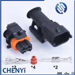 1 set 2 Pin 1928404072 1928403137 Male or Female Common Rail Diesel Injector Plug Automotive Connector