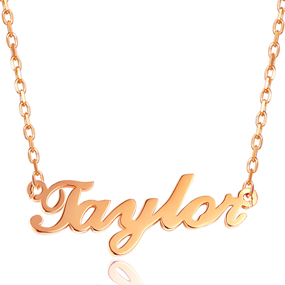 

Rose Gold Stainless Steel Necklace Personalized Customized Name Choker Necklaces English Style Birthday Wedding Jewelry Gift