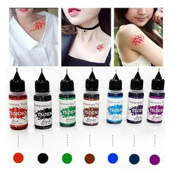 Crema de tatuaje impermeable para mujeres y hombres, tinta de pintura artística de pecas falsas, tatuajes de Henna temporales semipermanentes, 7 colores, 10ml