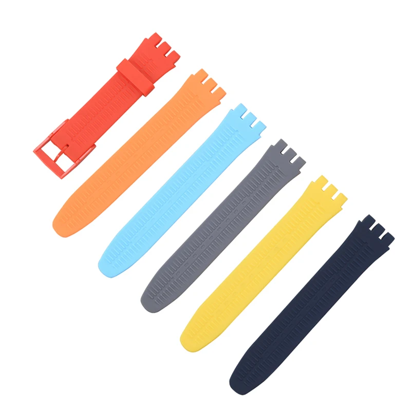 Watch Accessories For Swatch Silicone Strap Plastic Buckle Bracelet 12mm 16mm 17mm 19mm 20mm Sports Rubber Watch Band