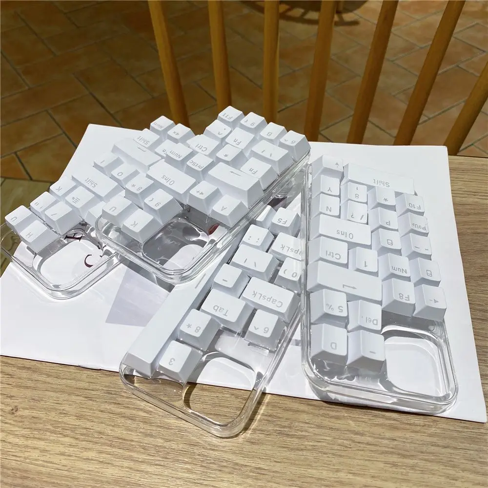 for iphone 11 case Funny 3D keyboard Transparent phone case for iphone 13 12 Pro Max 11 6 7 8 Plus XR X XS epoxy silicone Cover