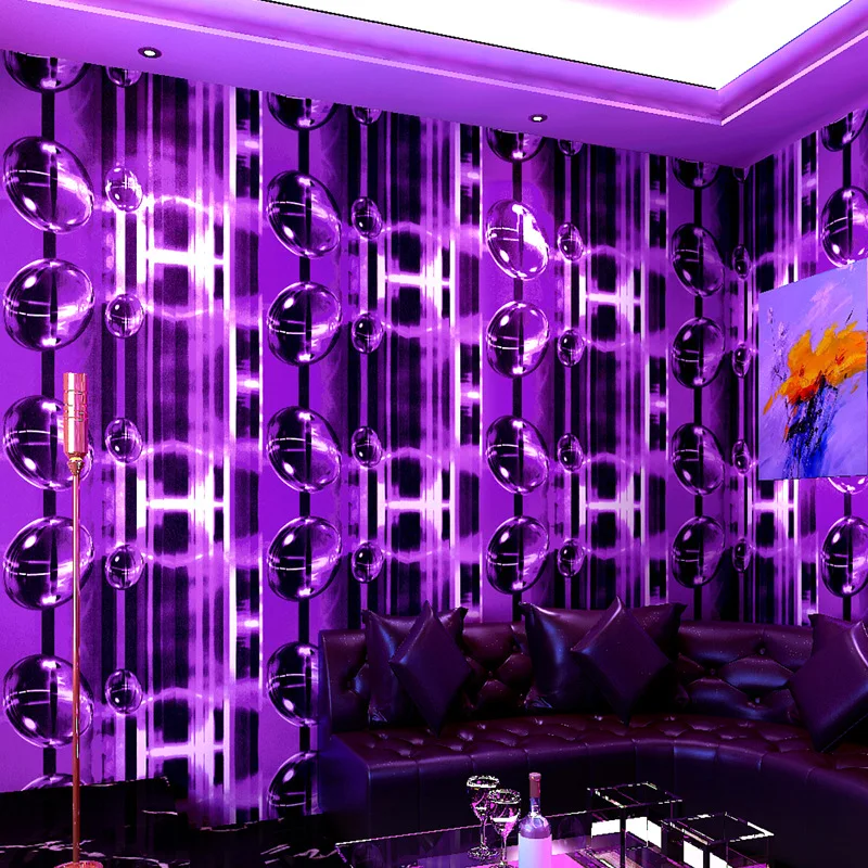 Ktv wallpaper karaoke bars flash wall covering 3d reflective luminous bar concave-convex geometric pattern background