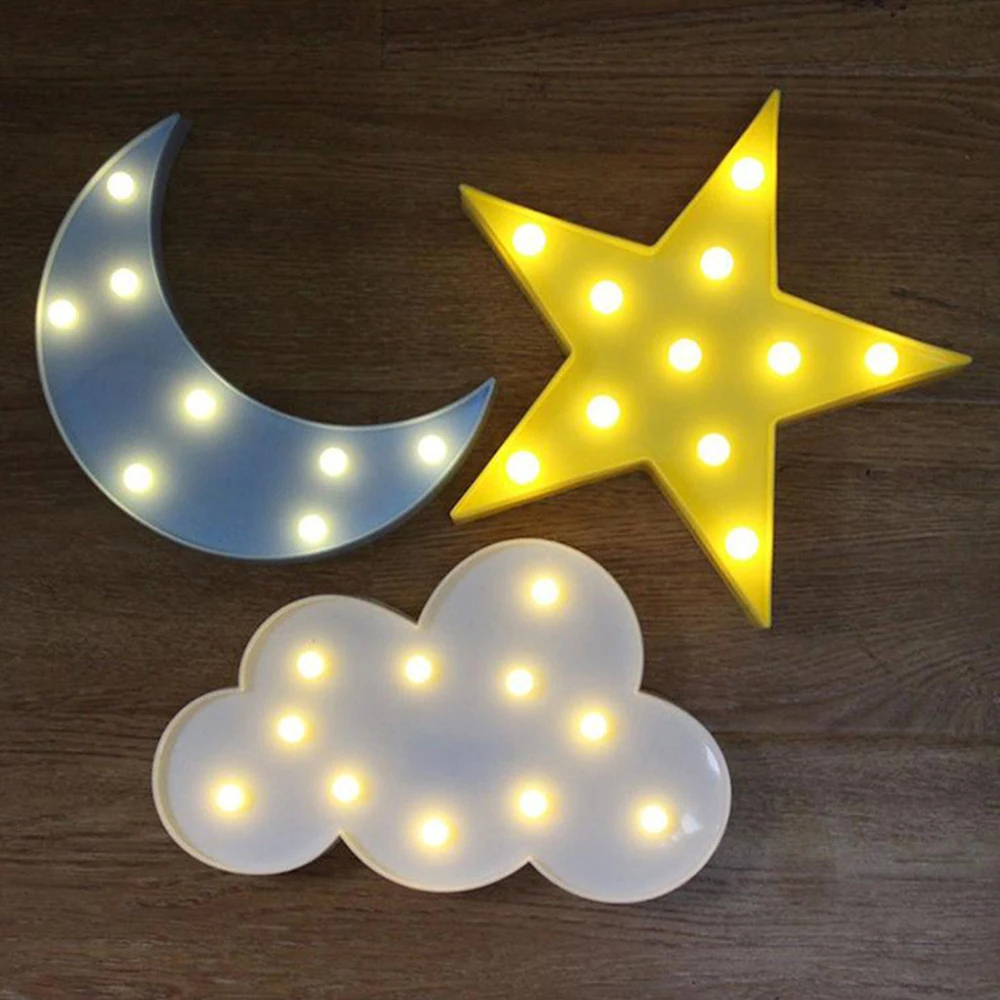 LED Holiday Light Xmas Party Romantic Wedding Decoration Kids Room Home Decor Lamp Flamingo Rainbow Moon Unicorn Heart Kids Gift