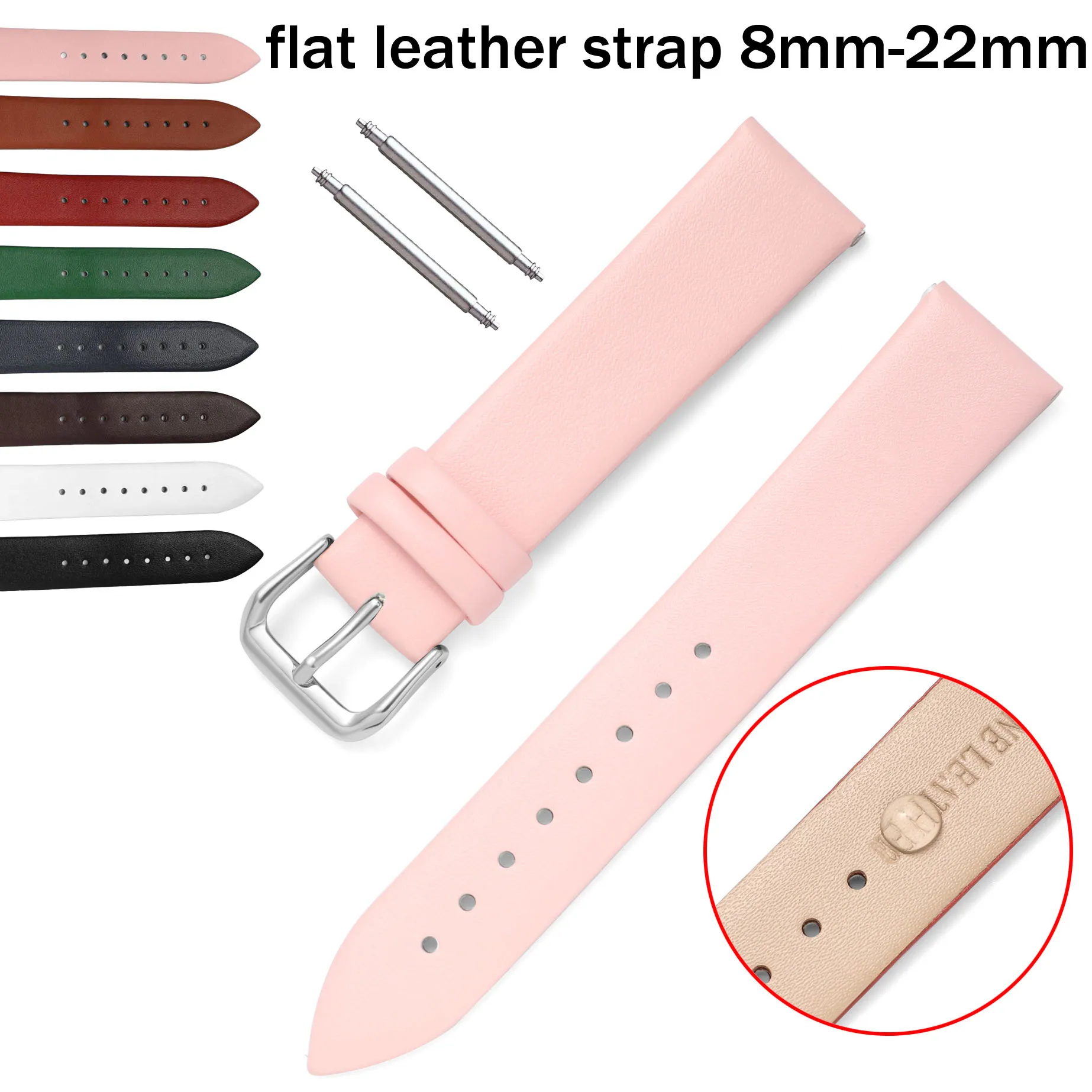 8mm 10 12 13 14 15 16mm 17 18mm 19 20mm 21 22mm Genuine Leather Watch Band Strap Watchband For Women Men Brown Black Belt Band