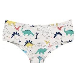 DeanFire Super Soft Women 3D Panties Underwear DINOSAURS Cartoon Print Kawaii Push Up Sexy Briefs Lingerie Thong For Female