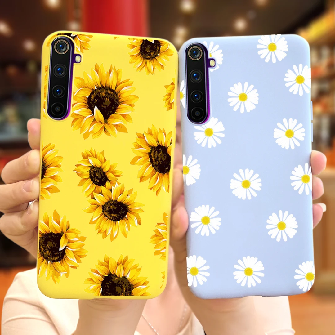 Cute Love Flower Pattern Phone Case For Oppo Realme 6 Pro Cases Realme 6 Soft Silicone Back Cover For Realme 6S 6i Realme6 Pro