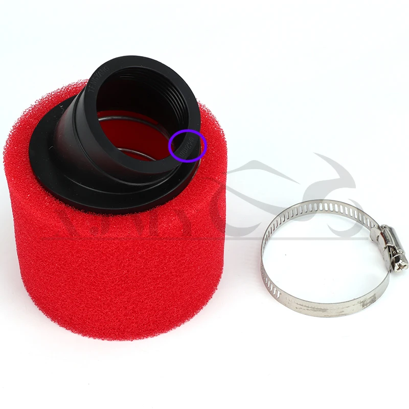 Motorcycle Air Filter Sponge 35mm 38mm 42mm 45mm 48mm Bend Elbow Neck Foam For Moped Scooter Dirt Pit Bike RED Kayo BSE