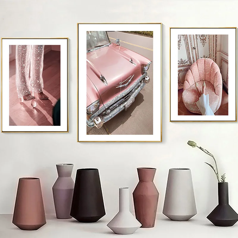 الشمال فساتين راقية أريكة سيارة الآيس كريم حوض الاستحمام زهرة جدار قماش رسم مطبوع اللوحة-ملصق ديكور غرفة المعيشة