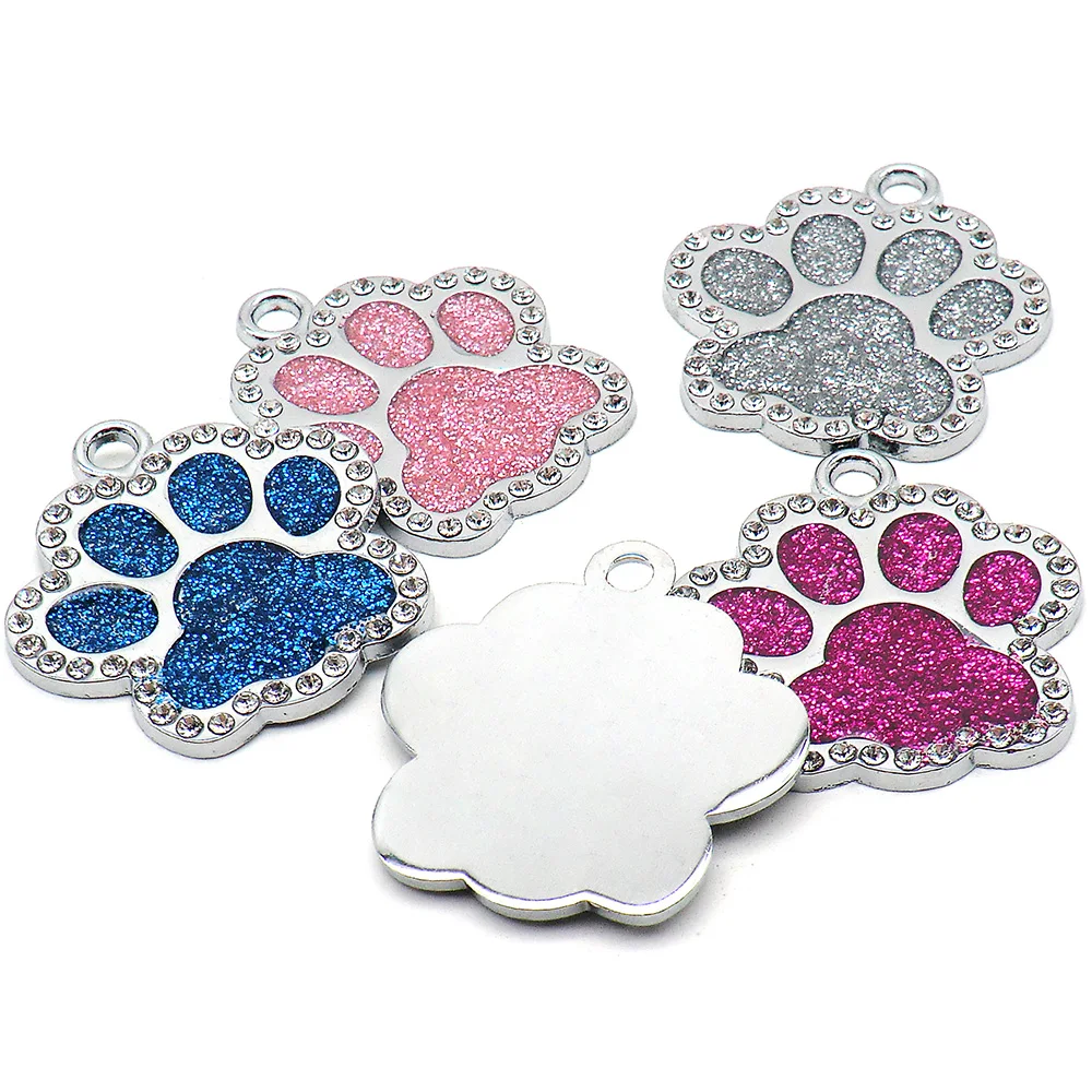 Wholesale 20Pcs Custom Dog ID Tag Personalized Engraved Pet Puppy Cat ID Collar Tags Paw Pet Accessories For Dogs Cat Petshop