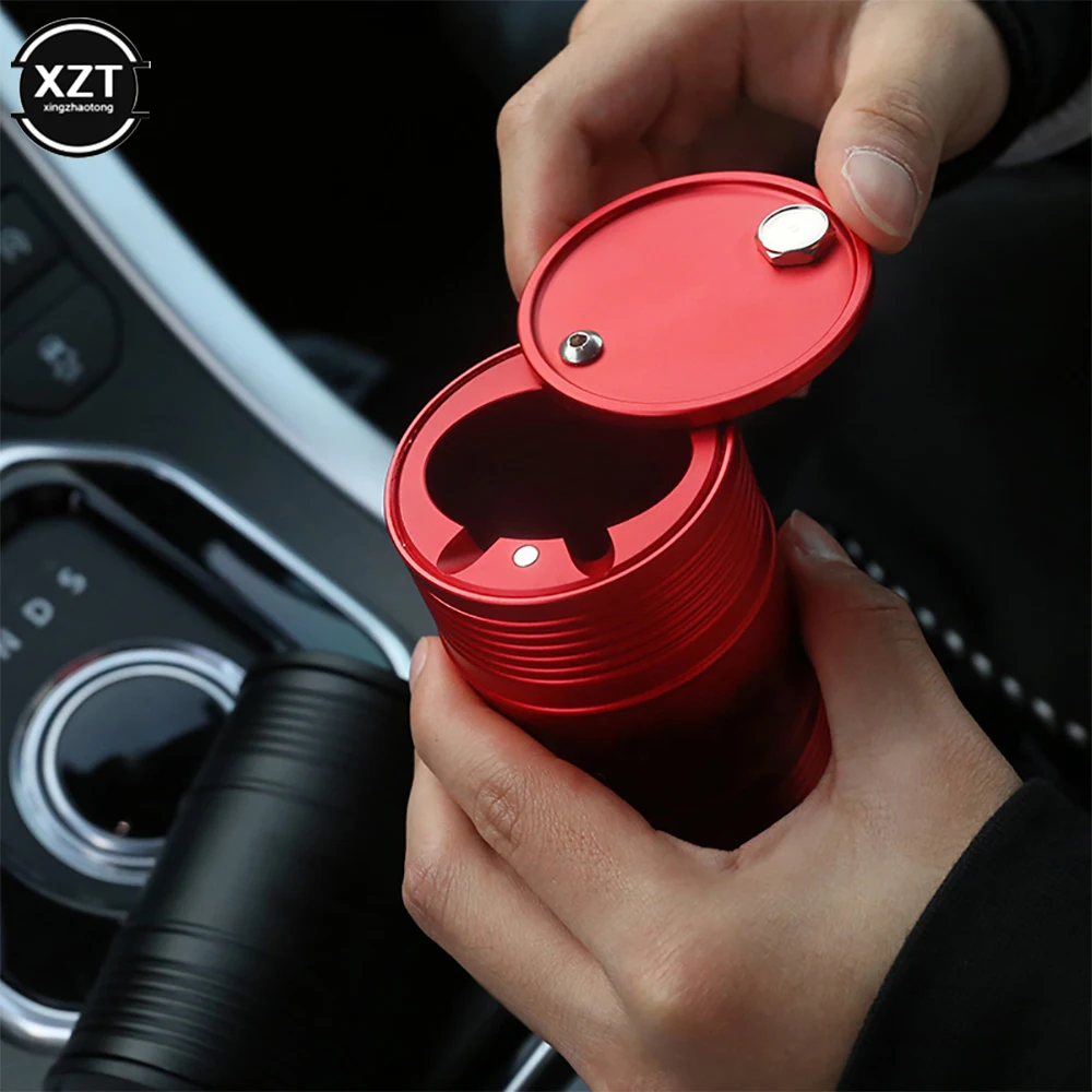 Aluminum Alloy Temperature Car Ashtray Portable Car Ashtray Home Office Smokeless Ashtray Cigarette Cylinder Ashtray Hot Sale