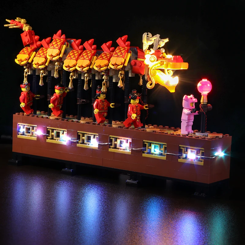 

Vonado LED Lighting Set for 80102 Chinese New Year Dragon Dance Collectible Bricks Light Kit, Not Included the Building Model