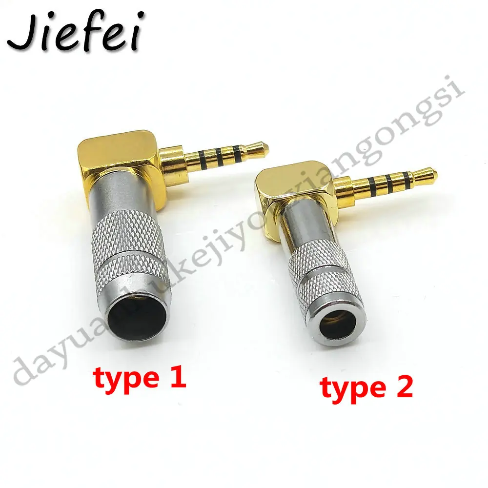 20-100Pcs mini 2.5mm 4 Pole Stereo Male Audio Jack Repair Headphone Headphone Plug Right Angle 90 Degree DIY Soldering Connector