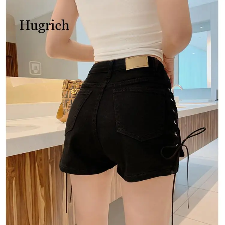 High Waist Loose Women Shorts Solid Drawstring Fashion Short Soft Casual Straight Jean Shorts Summer 2021