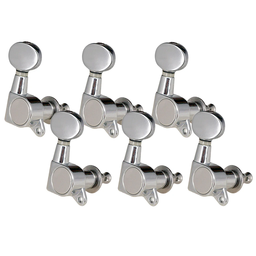 

6X Guitar Sealed Tuners Tuning Pegs for Acoustic Folk Guitar Part 6R Silver