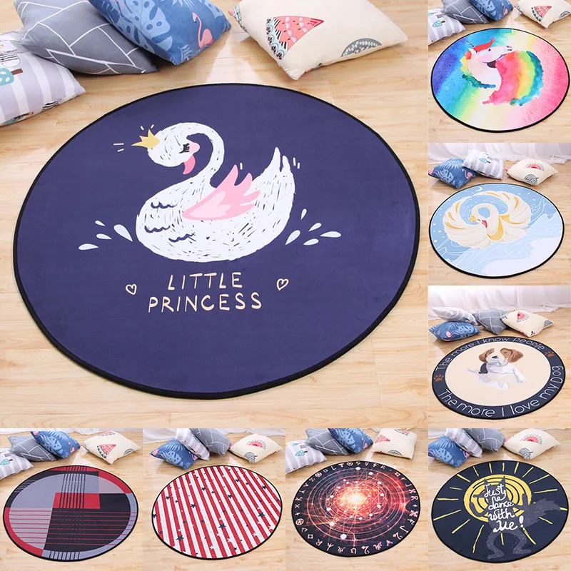 

Round Cartoon Children Carpet Antiskid Baby Tatami Crawling Floor Mats Kids Room play Area Rugs 3D Printing Child Game Tent Pad