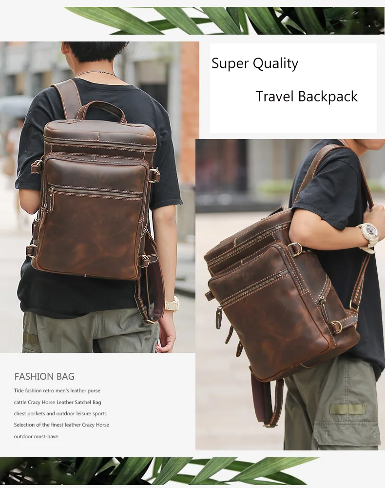 Large Leather Backpack Men Luxury Designer Laptop Bagpack for Man Backpack for School Bag Travel Backpack Bag Men\'s Daypack