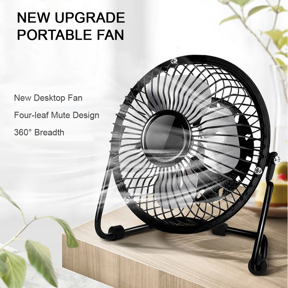 Mini USB Office New Fan Portable Fans Metal Cooler Cooling Desktop Mute Fans Silent Universal For Car Notebook Computer Desk Fan