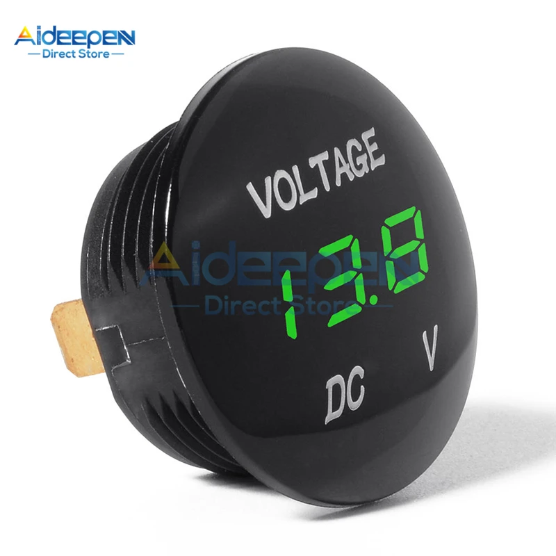 DC 5V-48V Waterproof LED Display Digital Voltmeter Car Motorcycle Voltage Meter Voltage Tester For Auto Battery 12V 24V 36V