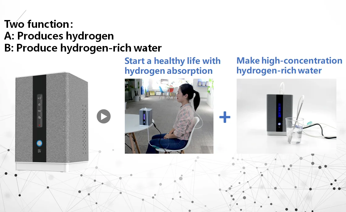 Hydrogen Generator H2 Inhalation Machine with 150ml/min 99.99% High Purity H2 Low Noise Hydrogen Water Purifier Ionizer SPE/PEM