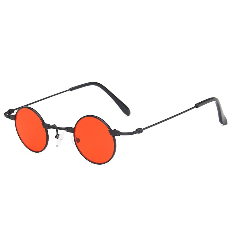 Small Round Sunglasses Women Men UV400 Metal Brand Designer Punk Sun Glasses Steampunk Vintage Goggles Black Shades