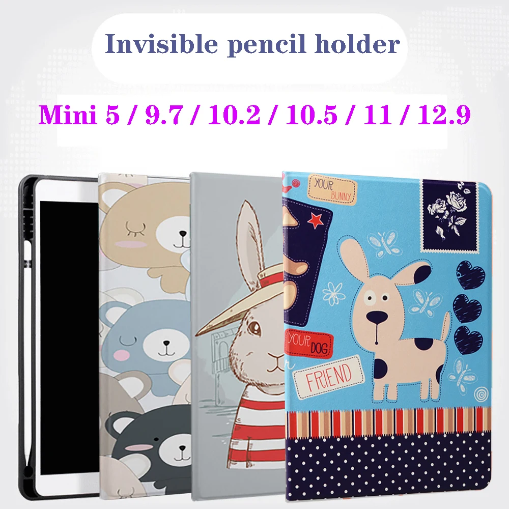 

Чехол-книжка для iPad Air 4, iPad Pro 11, 2020, 12,9, 10,5 Mini 5, силиконовый