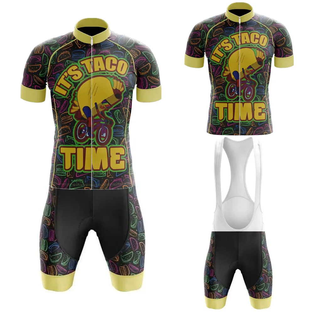 Taco Time Cycling Jersey Set Summer Maillot Ciclismo Hombre MTB BIke Suit Men Cycling Clothing Bicicleta Conjunto Roupa