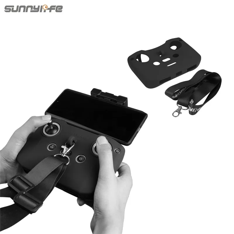 Sunnylife MINI 2 Silicone Case with Strap Remote Controller Scratchproof Protector Cover for Mavic Air 2/Mini 2 Accessories