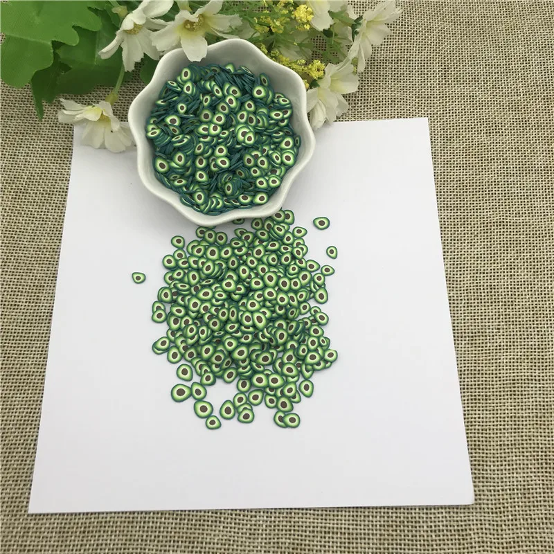 20g 5mm Avocado for Resin DIY Supplies Nails Art Polymer Clear Clay accessories DIY Sequins scrapbook shakes  Paper Craft