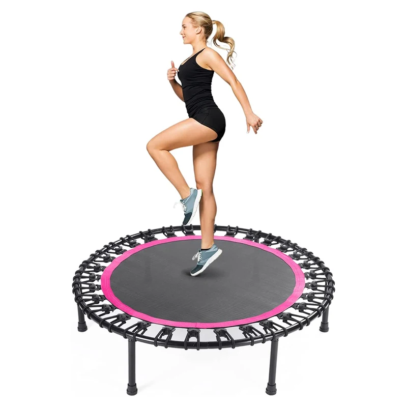 40 Inch Fitness Trampoline Mini Jumping Trampoline For Adults Indoor Bodybuilding Exerciser Bungee Rebounder Jumping Workout Bed