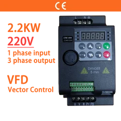 2.2KW 3HP 220V 1 fazy wejście 3 Ph wyjście ekonomiczny Mini VFD napęd o zmiennej częstotliwości konwerter dla silnika kontrola prędkości falownika