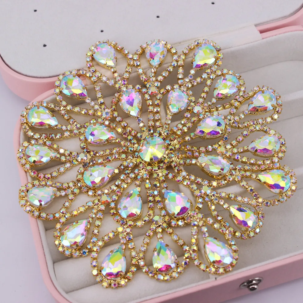 Ab Crystal Beha Decoratieve Decals Rhinestone Applique Patch Voor Kleding, Hoeden, Tassen, Schoenen Diy Glazen Accessoires