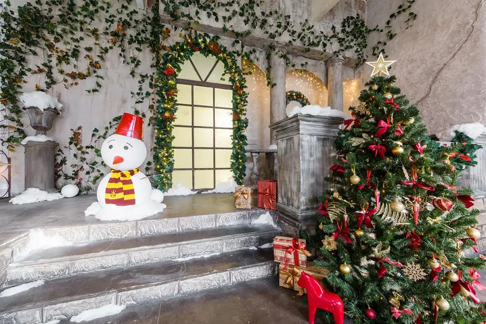 كابيسكو عيد الميلاد ثلج التصوير خلفية عيد الميلاد سنو كوخ ديكور خلفية الطفل صورة راية صور استوديو الدعائم