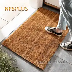 Coco Coir Front Door Mat Ourdoor Entrance Doormat 40x60cm Yellow Thick Heavy PVC Backing Anti-Slip Floor Carpet Shoes Clean Mat
